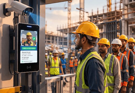 Automated workforce attendance at construction sites