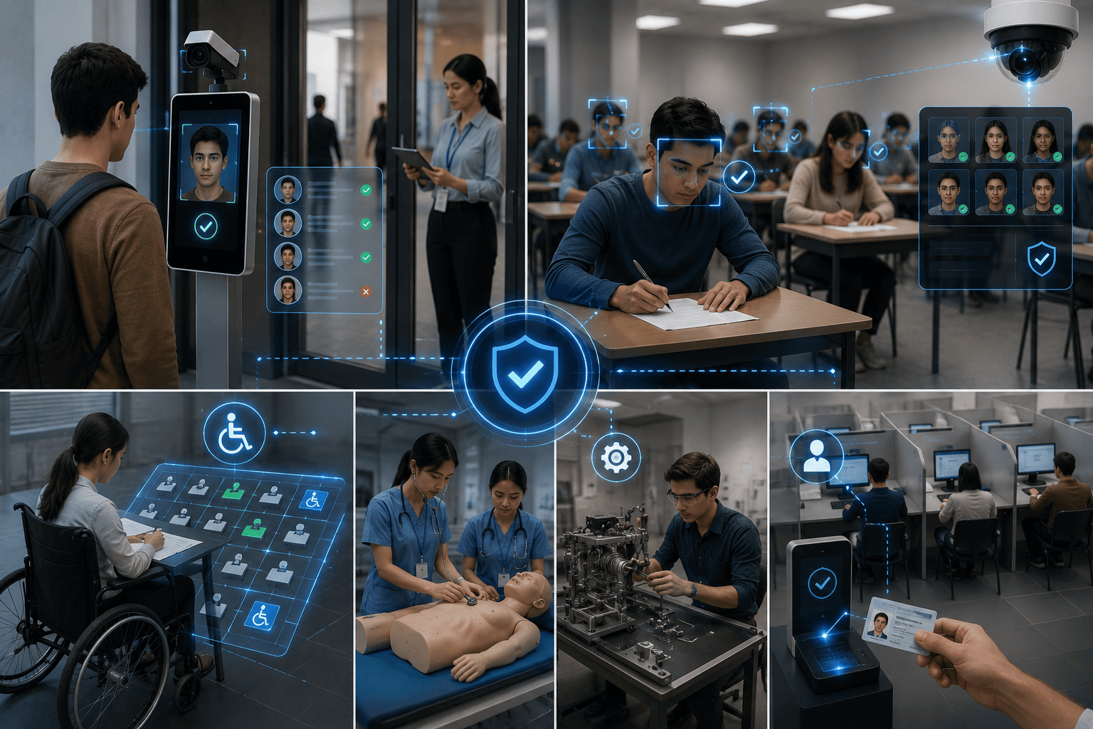 Exam hall identity verification with CCTV